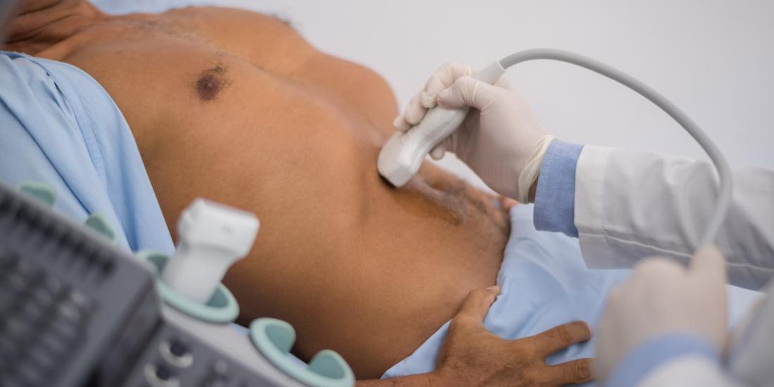 man-having-an-abdominal-scan